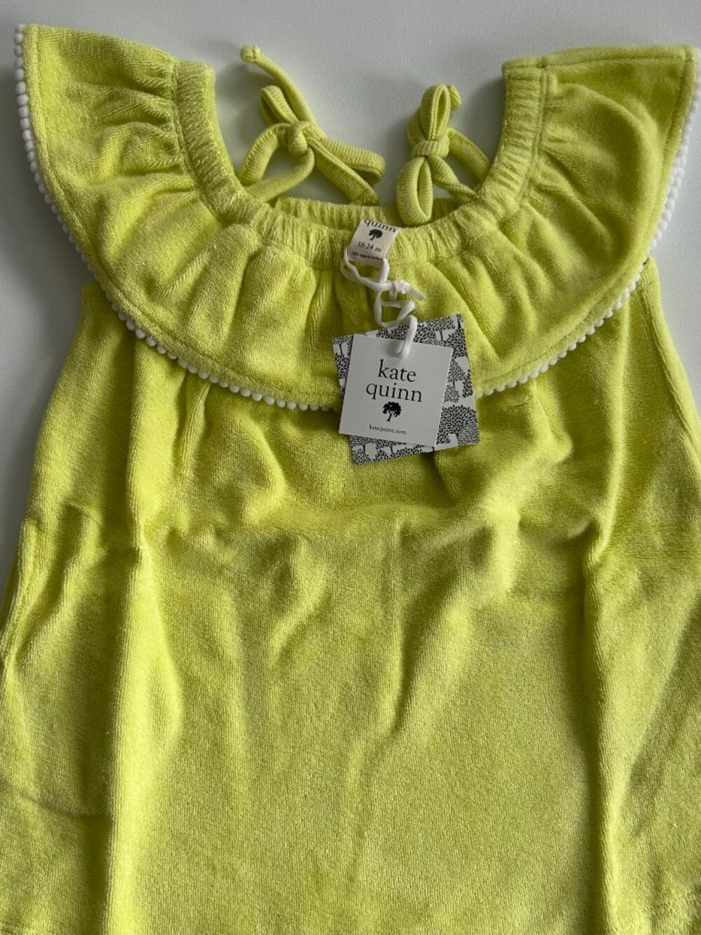 Kate Quinn Lime Terry Cloth Swim Cover Up Dress 18-24M NWT